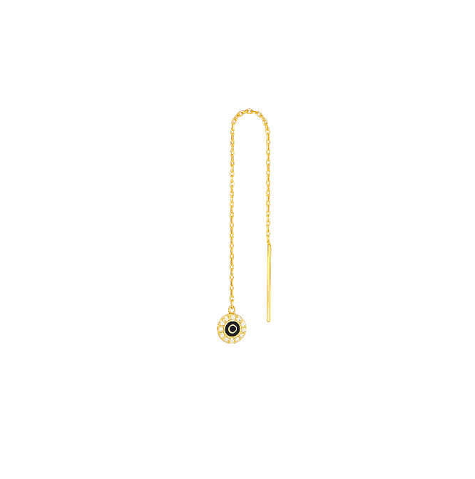 Pavé Evil Eye Threader Earring
