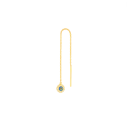 Pavé Evil Eye Threader Earring