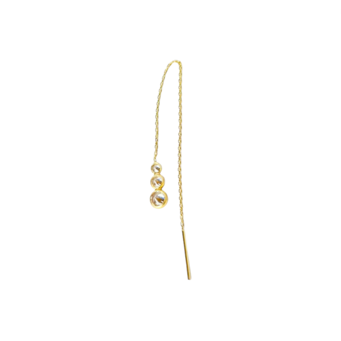 Triple Circle Studs Threader Earring