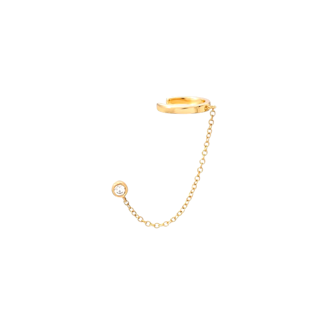 Circle Stud & Earcuff on Chain