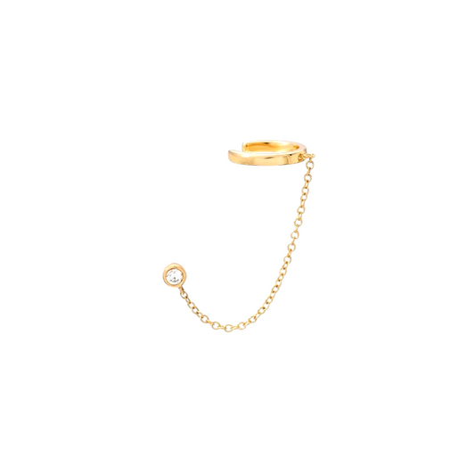 Circle Stud & Earcuff on Chain