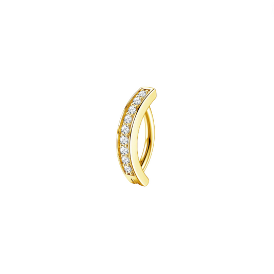 Pavé Curved Bar Belly Piercing