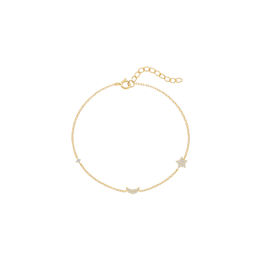 Pavé Moon Star Bracelet