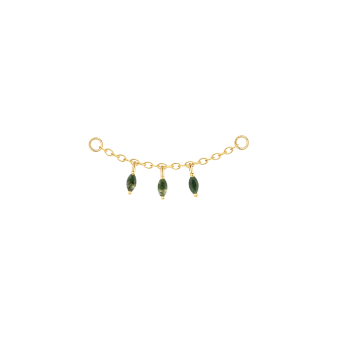 Dangling Triple Green Marquise Chain Connector