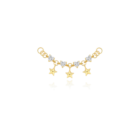 Dangling Stars Linked Hearts Connector