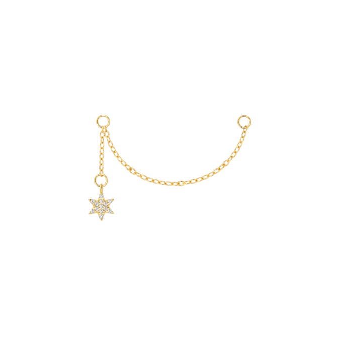 Dangling Pavé Star Chain Connector