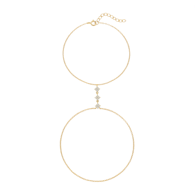 Triple Circle Stones Handchain