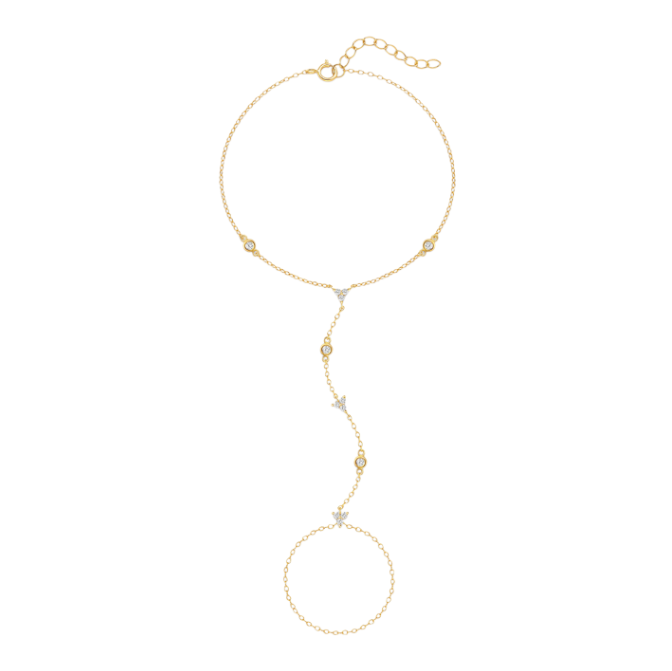 Multi Trinity & Stones Handchain