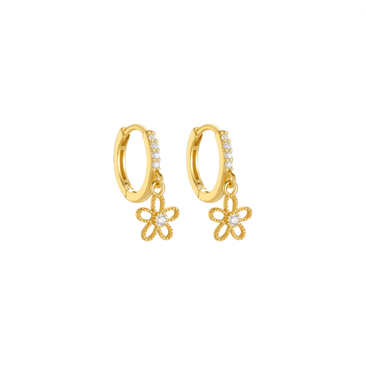 Dangling Hollow Flower Hoops