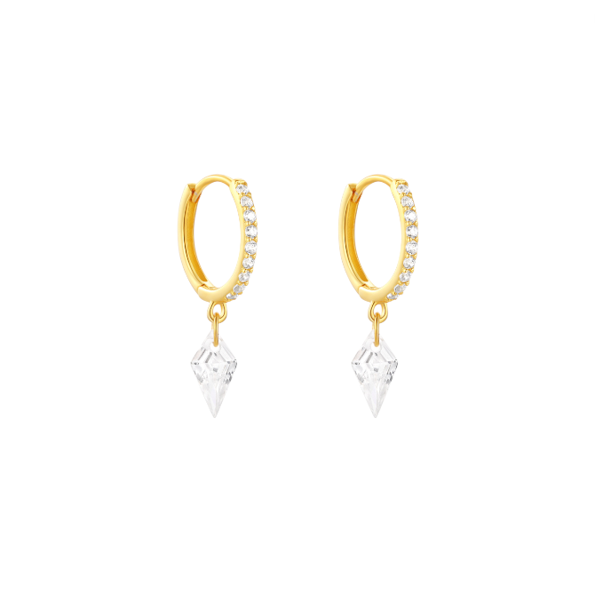 Crystal Rhombus Pavé Hoops