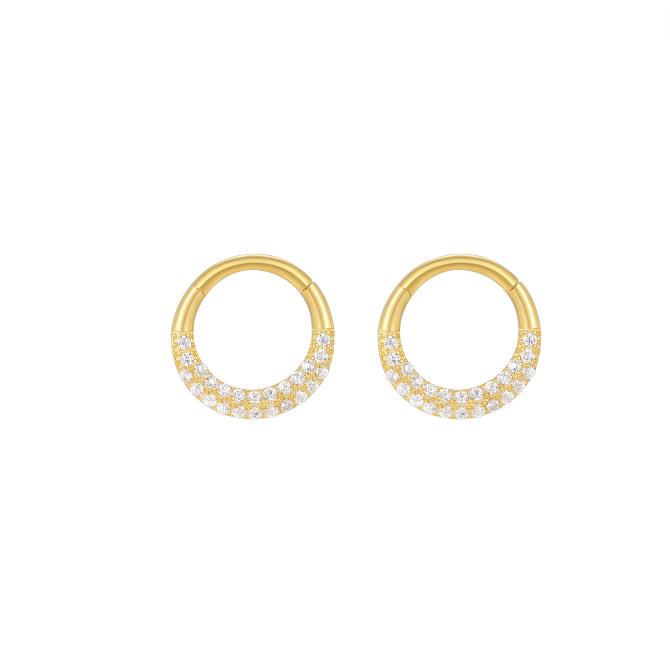 Double Line Pavé Daith Hoop