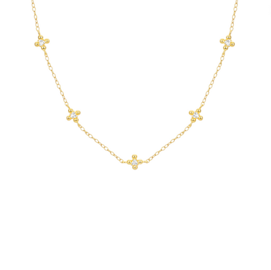 Multi Circle Stones with Beads Necklace