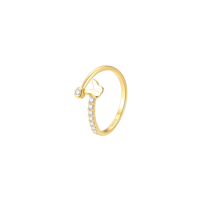 Butterfly Circle Pavé Bold Twist Ring