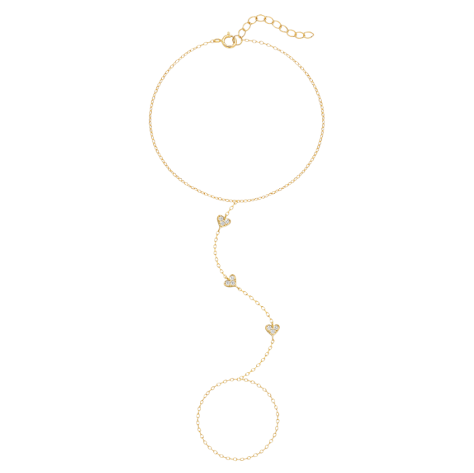 Pavé Triple Hearts Handchain