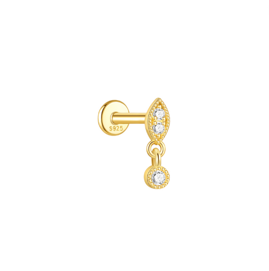 Marquise with Dangling Circle Stone Stud