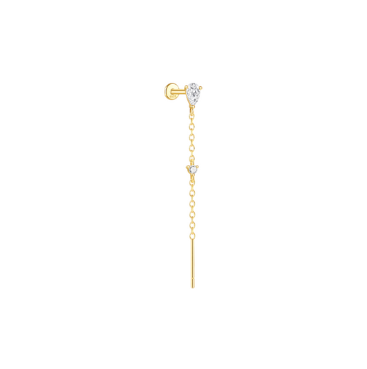 Teardrop Tassel Chain Stud