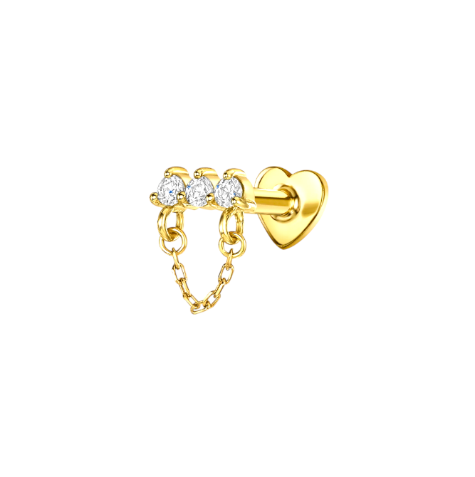 Triple Circles on Chain Stud