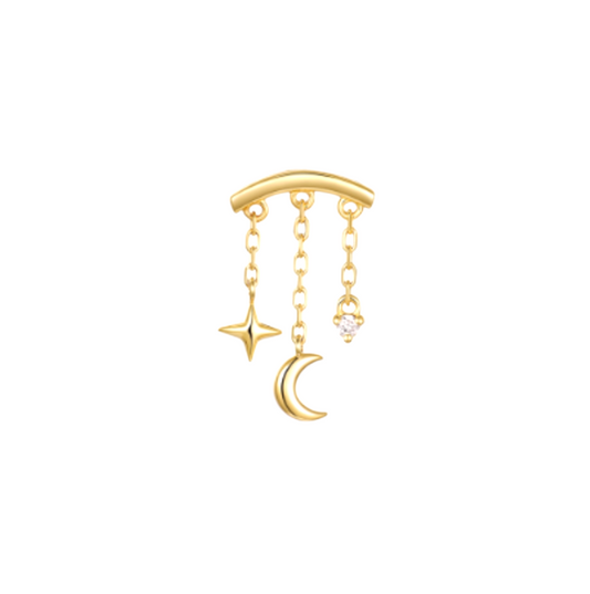Curved Bar with Dangling Galaxy Stud