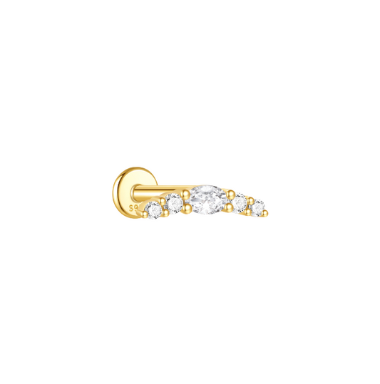 Marquise Circles Curved Bar Stud