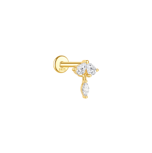 Double Pears Dangling Marquise Stud