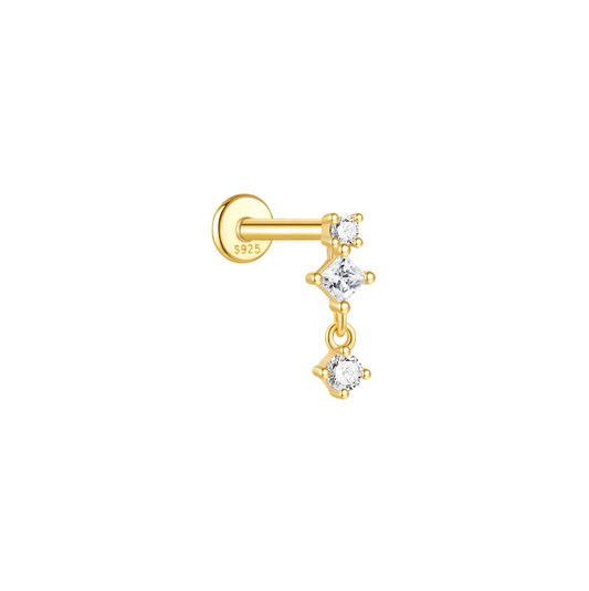 Circle Rhombus Dangle Stud
