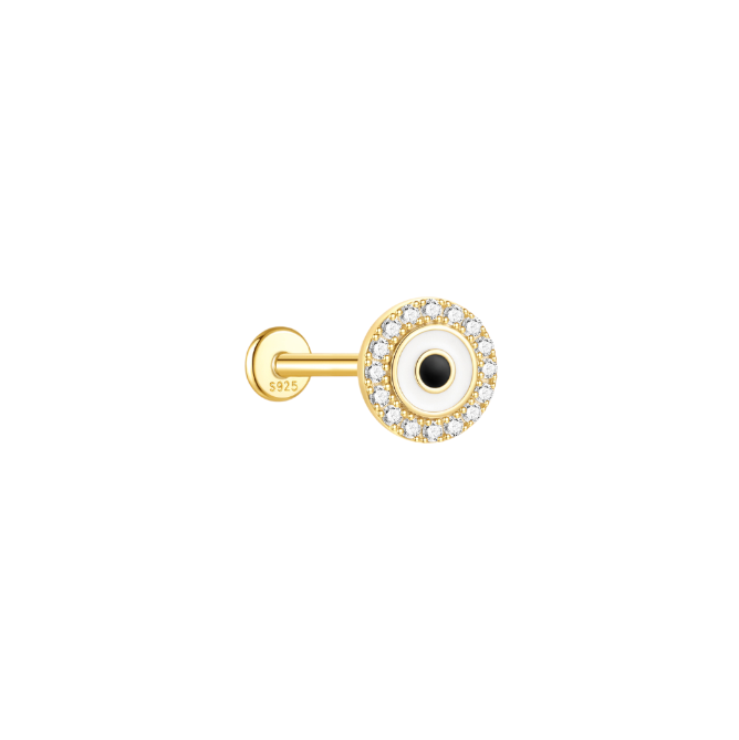 Enamel Pavé Eye Stud