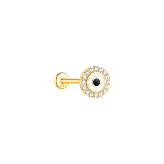 Enamel Pavé Eye Stud