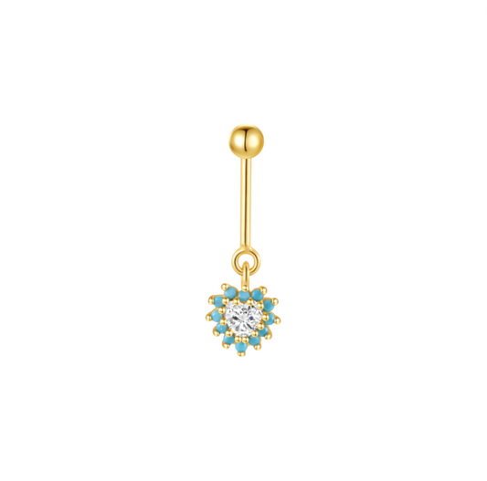 Blue Candy Heart Bar Stud