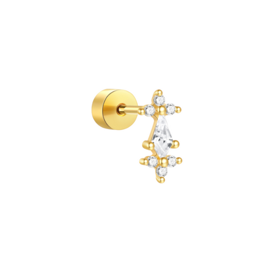 Four Petals Rhombus Stud