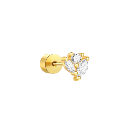 Circle Double Marquise Stud