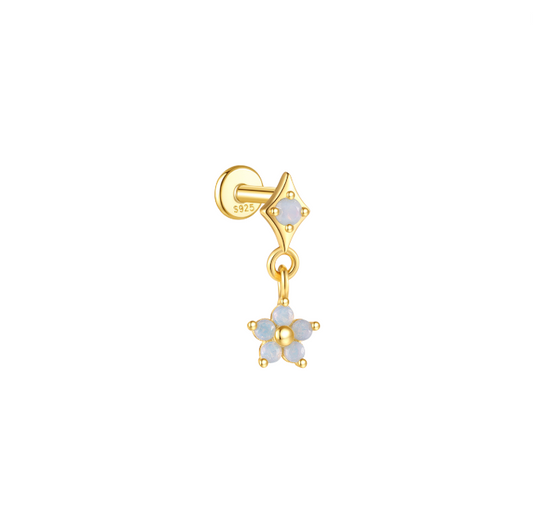 Lavender Rhombus Dangling Flower Stud