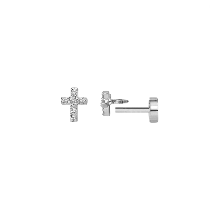 Pavé Cross Stud
