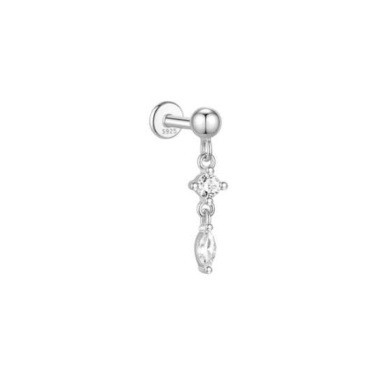 Circle Dangling Gems Stud