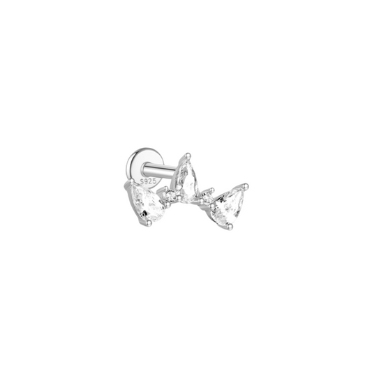 Triple Pear Crown Stud