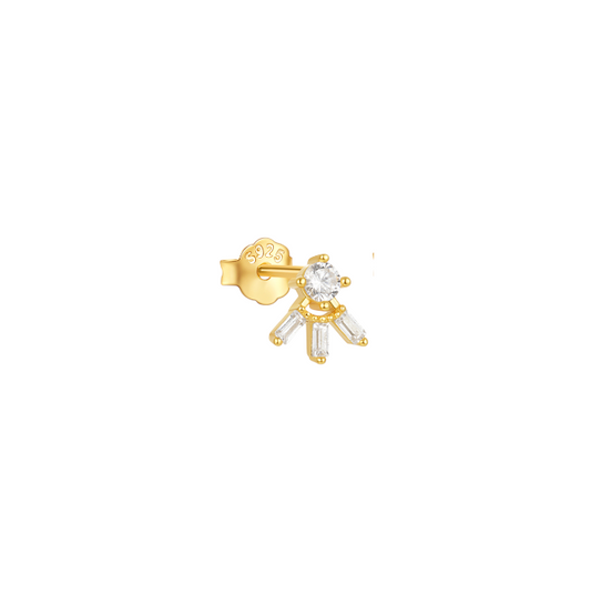Triple Baguette Circle Stud