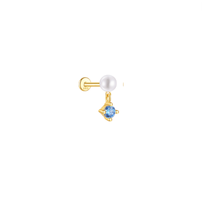 Pearl Blue Stone Stud