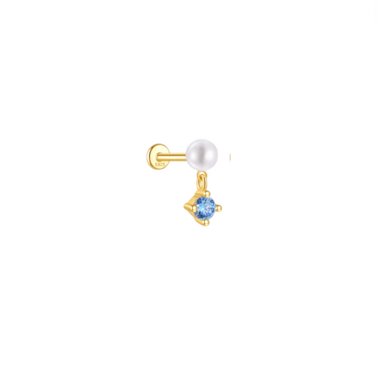 Pearl Blue Stone Stud