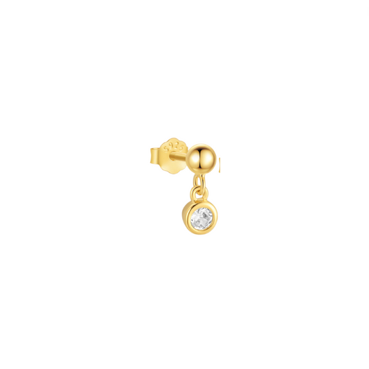Ball Circle Stone Dangle Stud