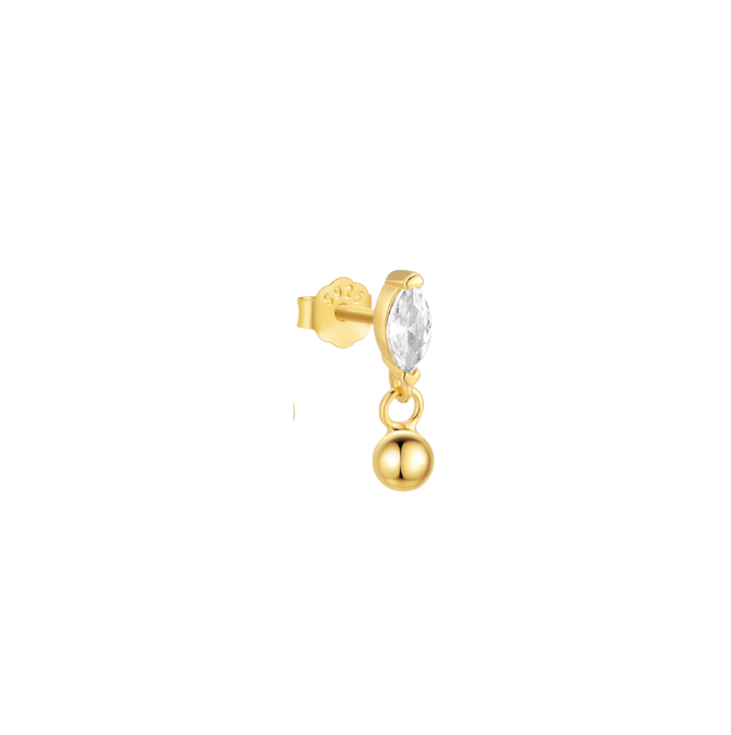 Marquise Ball Dangle Stud