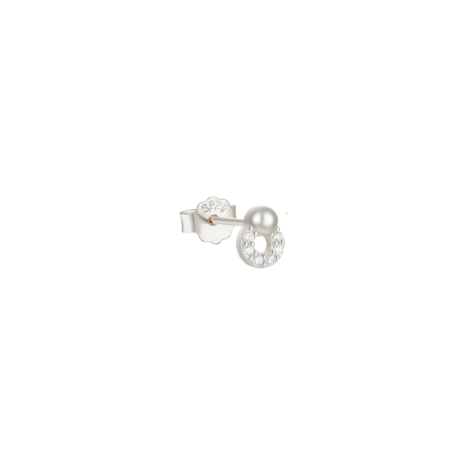 Pavé Hollow Oval Clasp Stud