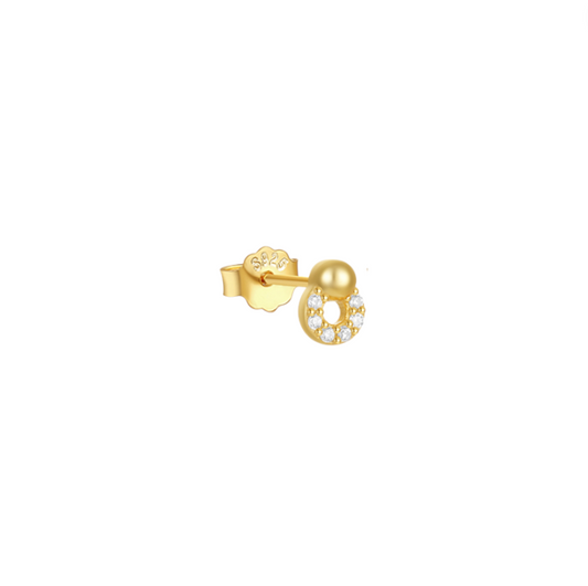Pavé Hollow Oval Clasp Stud