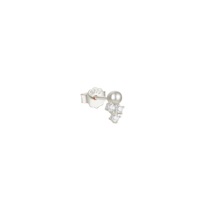 Bead Triple Circle Stones Stud