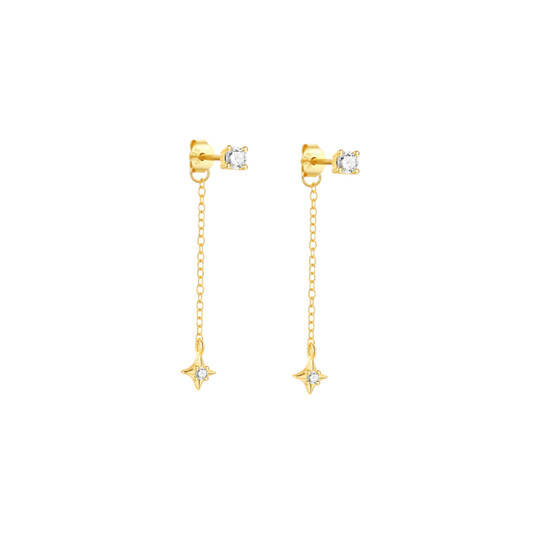 Circle Dangling North Star Tassel Earring