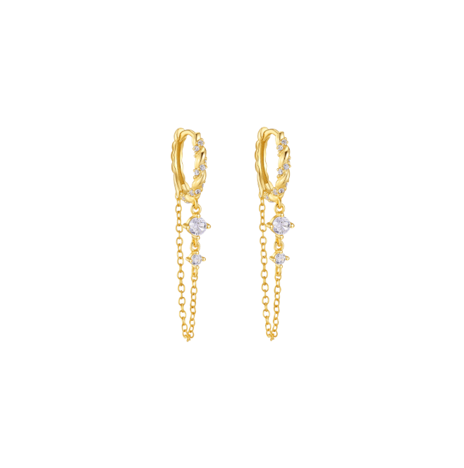 Double Circles Tassel Chained Hoop