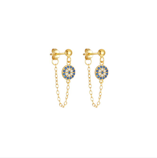 Bead Evil Eye Tassel Earring