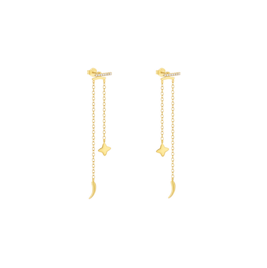 Pavé Bar Galaxy Tassel Earring