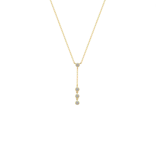 Circle Stone Triple Circles Lariat Necklace