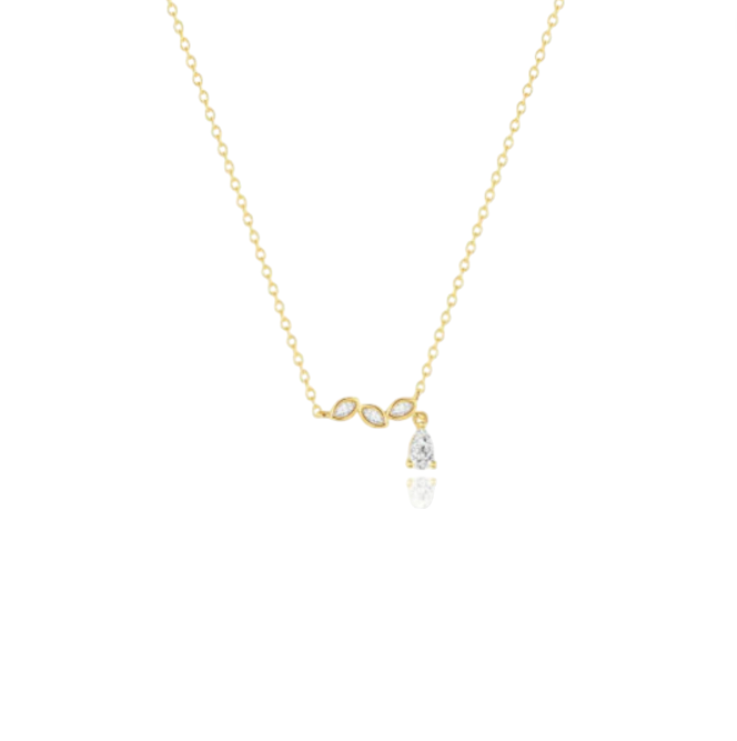 Triple Marquise Drop Teardrop Necklace