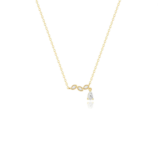 Triple Marquise Drop Teardrop Necklace
