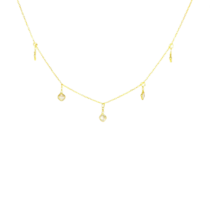 Dangling Crystal Circles Necklace